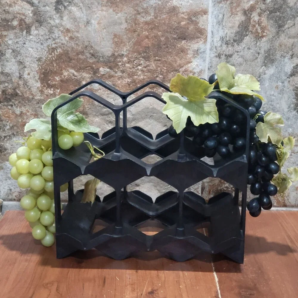 Plasco 68 Huningue Wine Rack Decorated 2 Grapes and Vines Accents